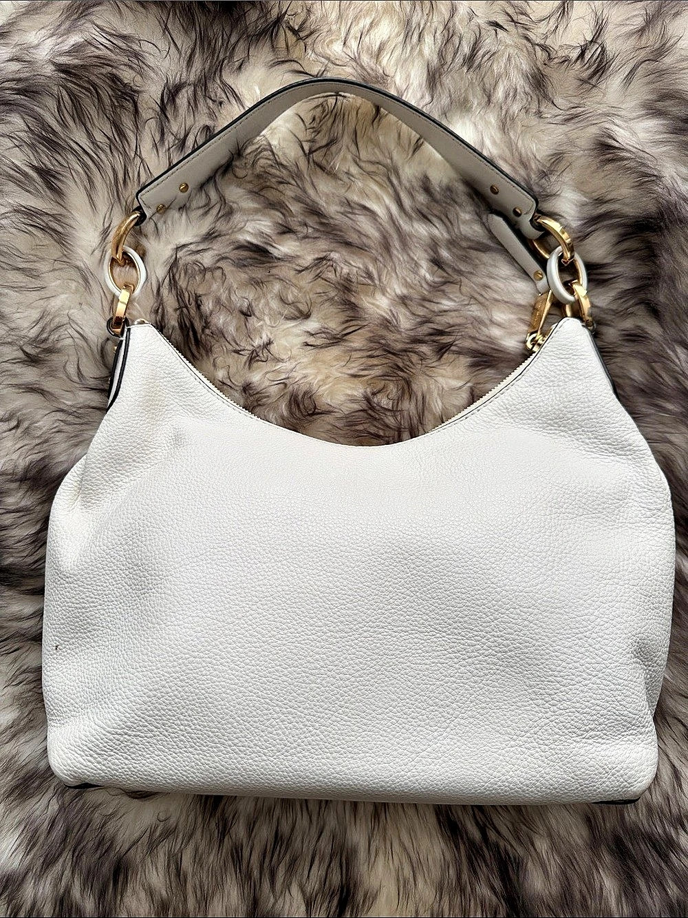 Michael Kors Fulton Large Hobo White Shoulder Bag
